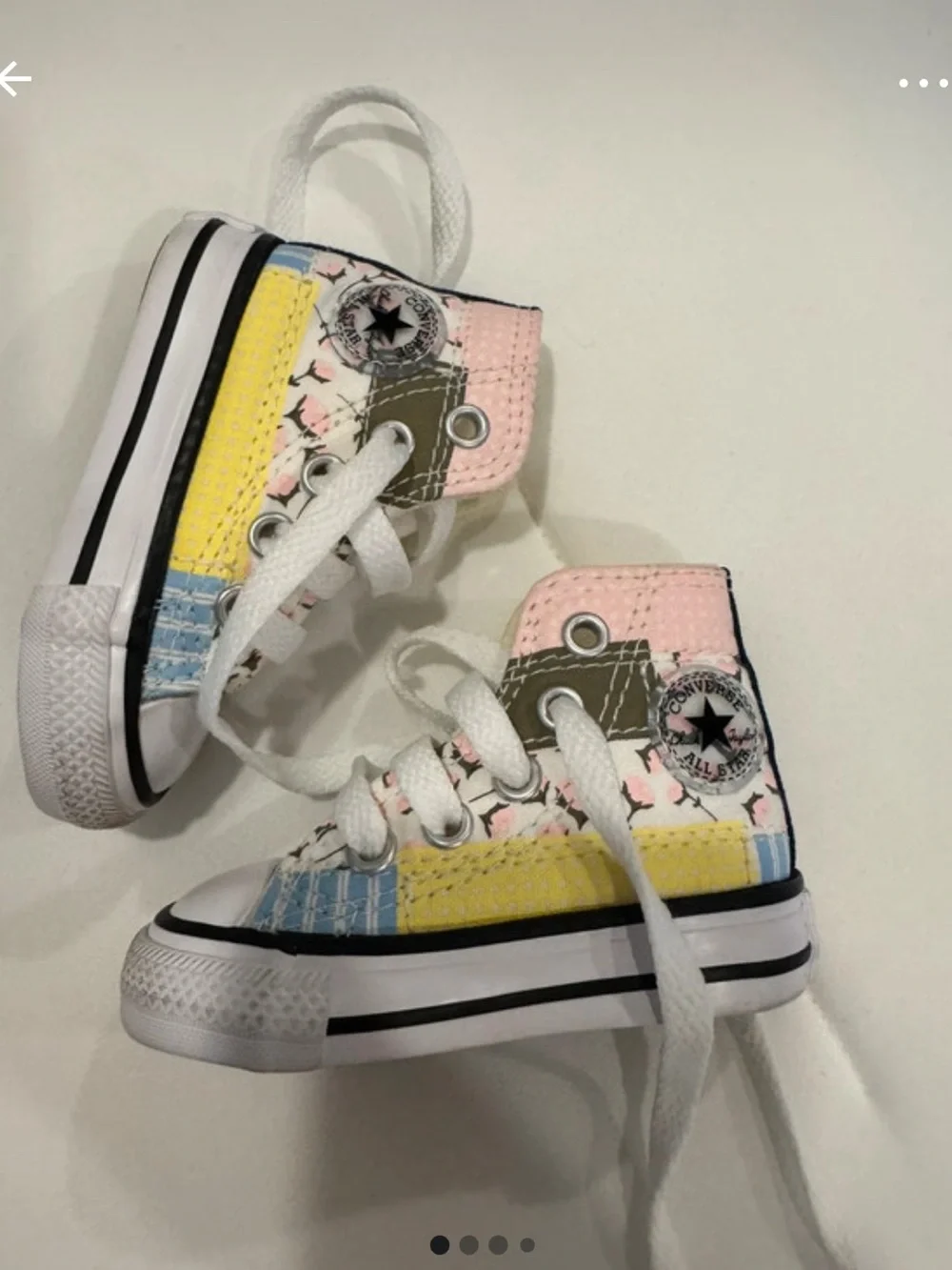 Converse Baby High-Top Sneakers in Pink, Yellow & Light Blue